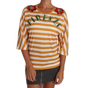 Dolce & Gabbana Firenze Top TSH2382 34 sleeve Women Orange Tops & T-Shirts